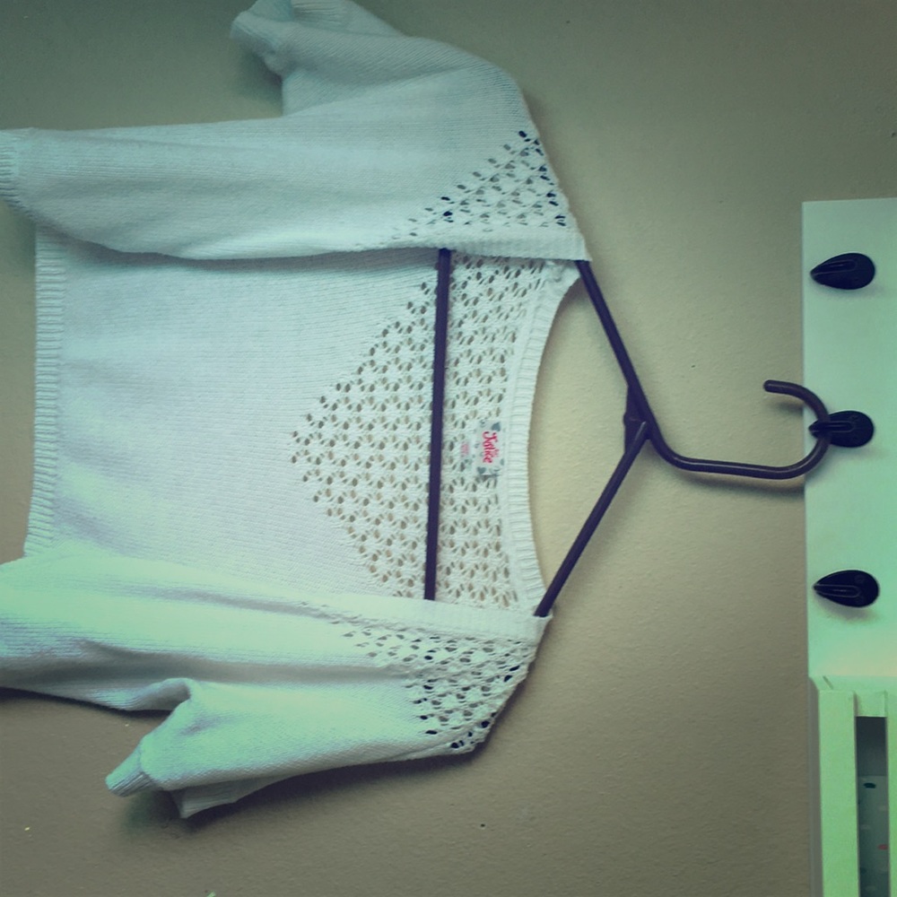 White cropped cardigan